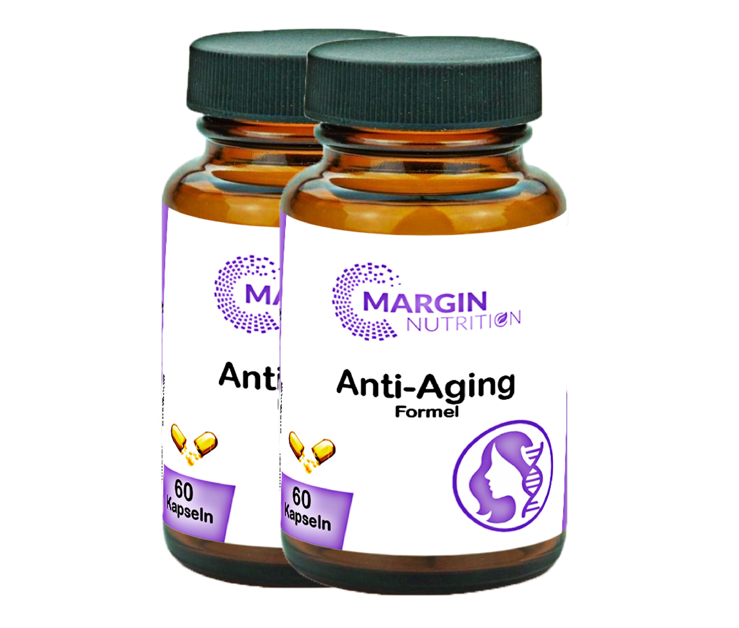 Anti-Aging Formel / Mit Coenzym Q10, Vitamin A, Vitamin E, Vitamin C, Vitamin B7 (Biotin) und Traubenkernextrakt (OPC) (30, 60, 2x60, 3x60 Vegane Kapseln)