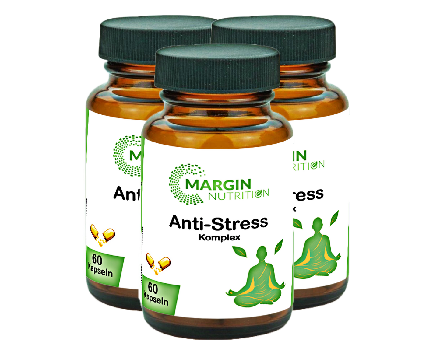 Anti-Stress Komplex – Mit Vitamin B12, Magnesium, Ashwagandha und Vitamin B6 | 30, 60, 2×60, 3×60 vegane Kapseln
