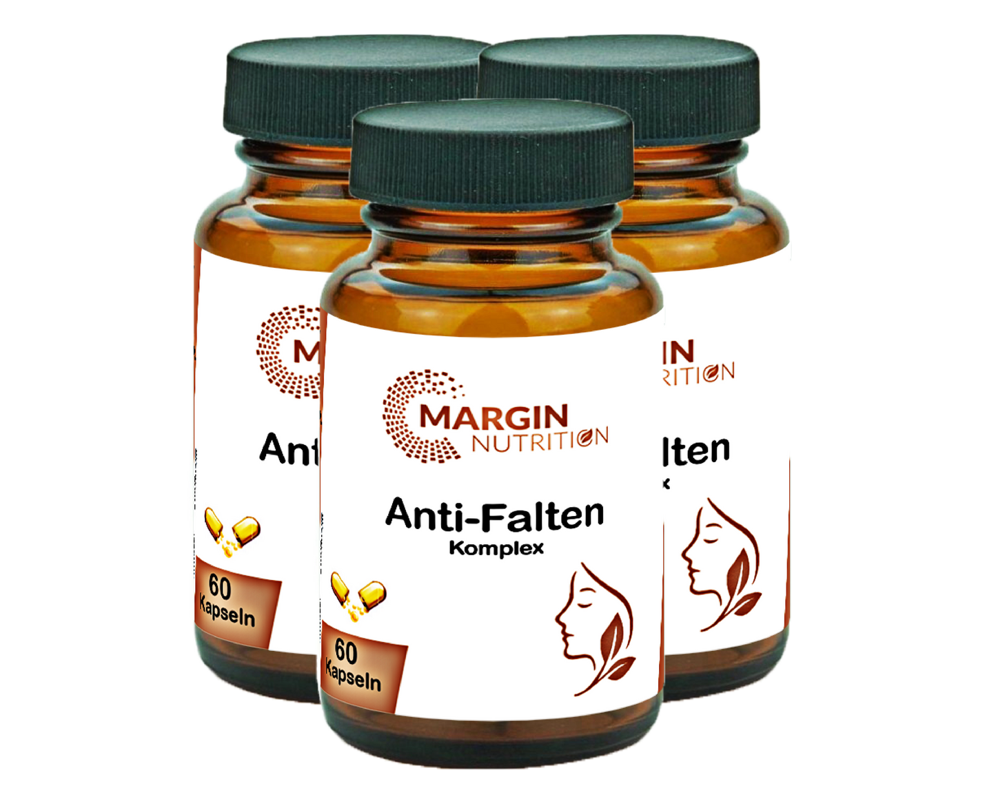 Anti-Falten Komplex / Mit Vitamin C, Vitamin E, Zink, Vitamin B7 (Biotin) und Oligomere Proanthocyanidine (OPC) (30, 60, 2x60, 3x60 Vegane Kapseln)