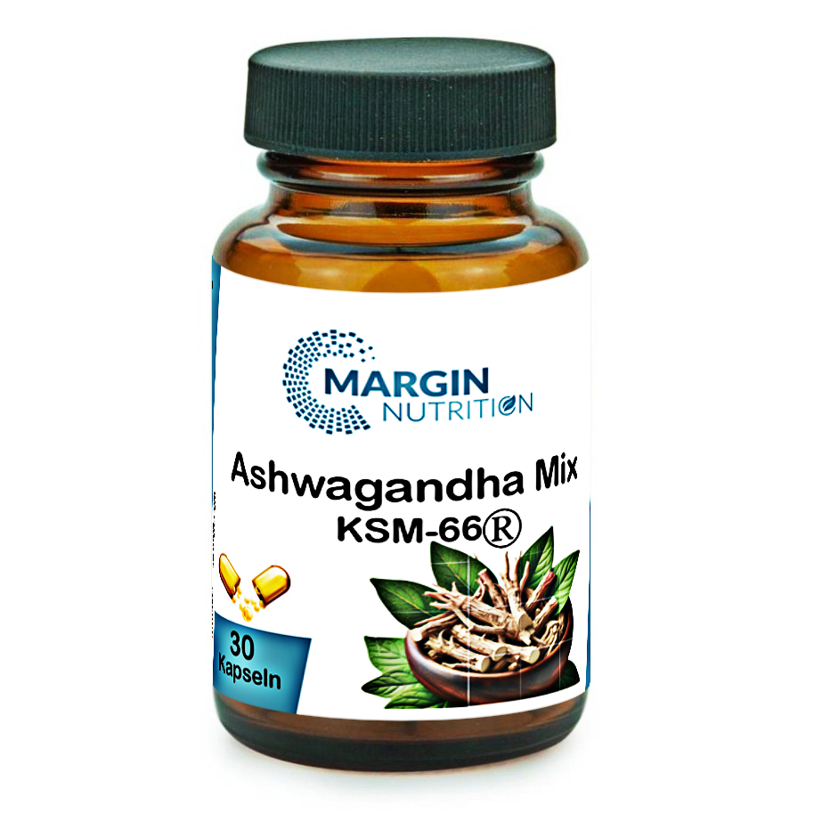 Ashwagandha Mix KSM-66® / Mit Ashwagandha KSM-66®, Magnesium, Zink und Vitamin B6 (30, 60, 2x60, 3x60 Vegane Kapseln)
