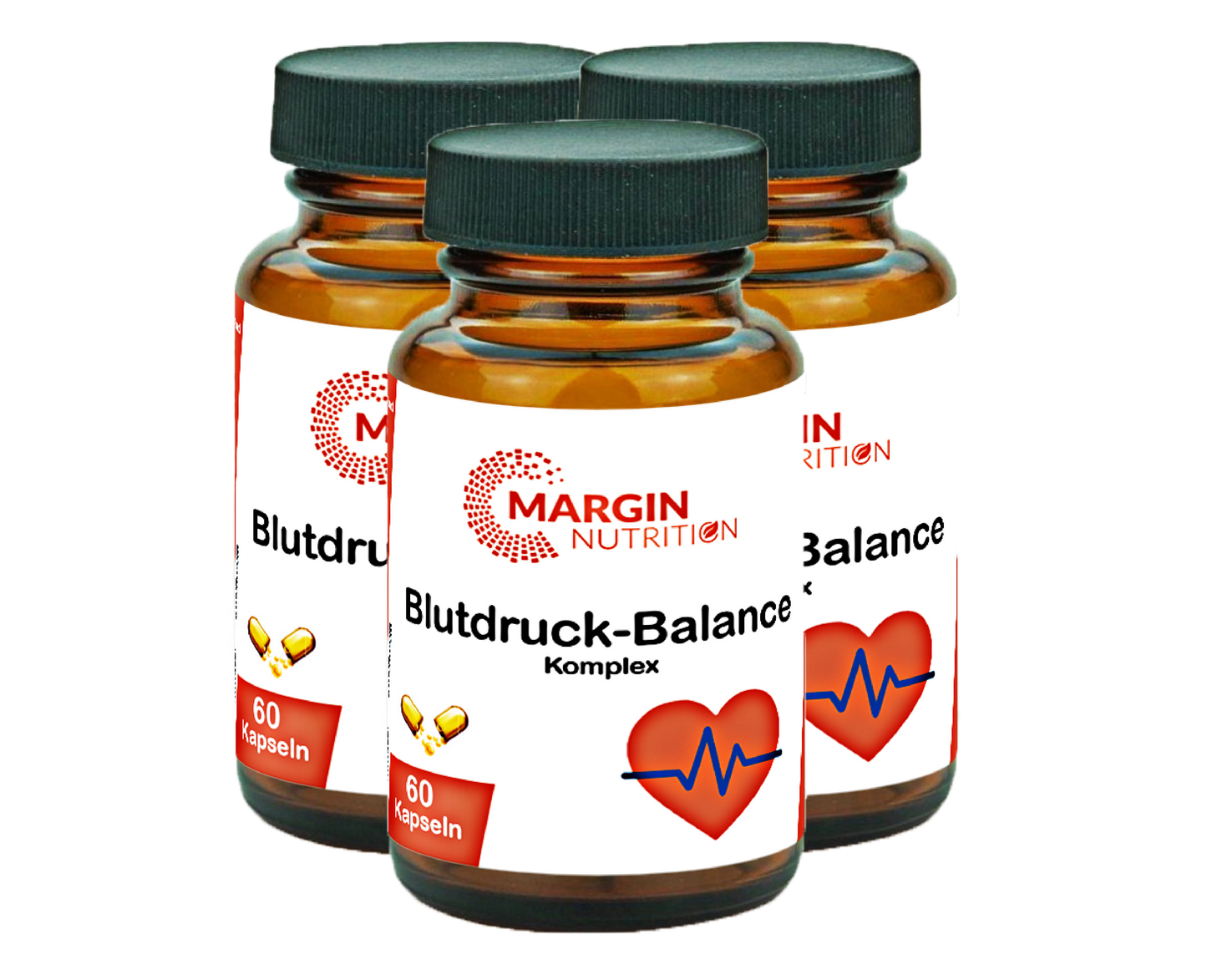 Blutdruck-Balance Komplex / Mit Coenzym Q10, Magnesium und Vitamin C (30, 60, 2x60, 3x60 Vegane Kapseln)