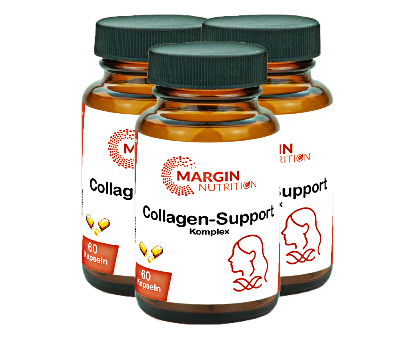 Collagen-Support Komplex / Mit Coenzym Q10, Vitamin C, MSM und Vitamin B7 (Biotin) (30, 60, 2x60, 3x60 Vegane Kapseln)