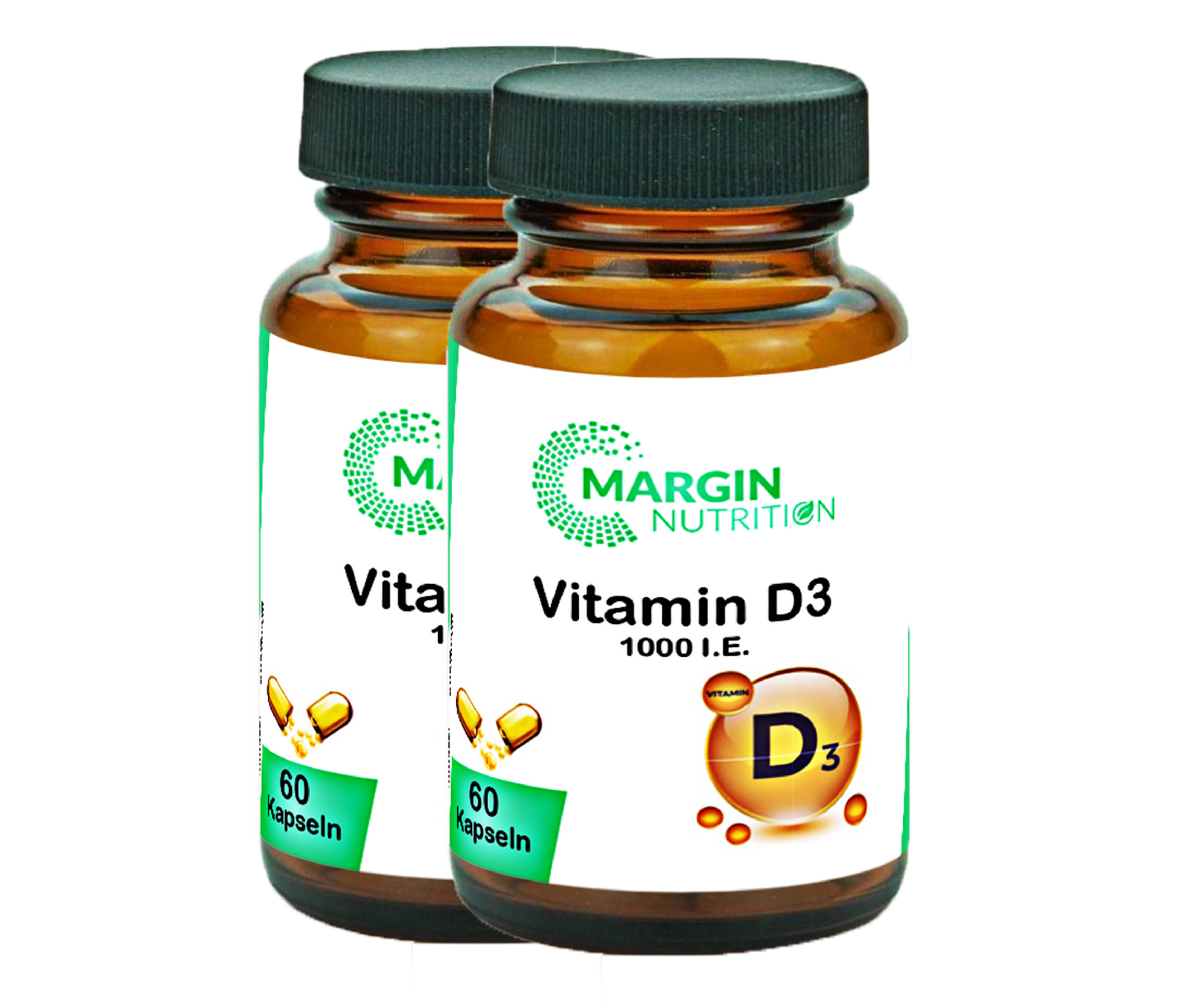 Vitamin D3 / 1000 I.E. pro Tagesdosis (30, 60, 2x60, 3x60 Vegane Kapseln)