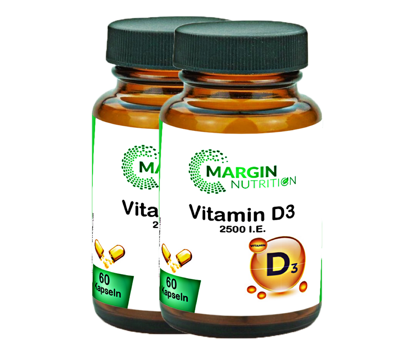 Vitamin D3 / 2.500 I.E. pro Tagesdosis (30, 60, 2x60, 3x60 Vegane Kapseln)