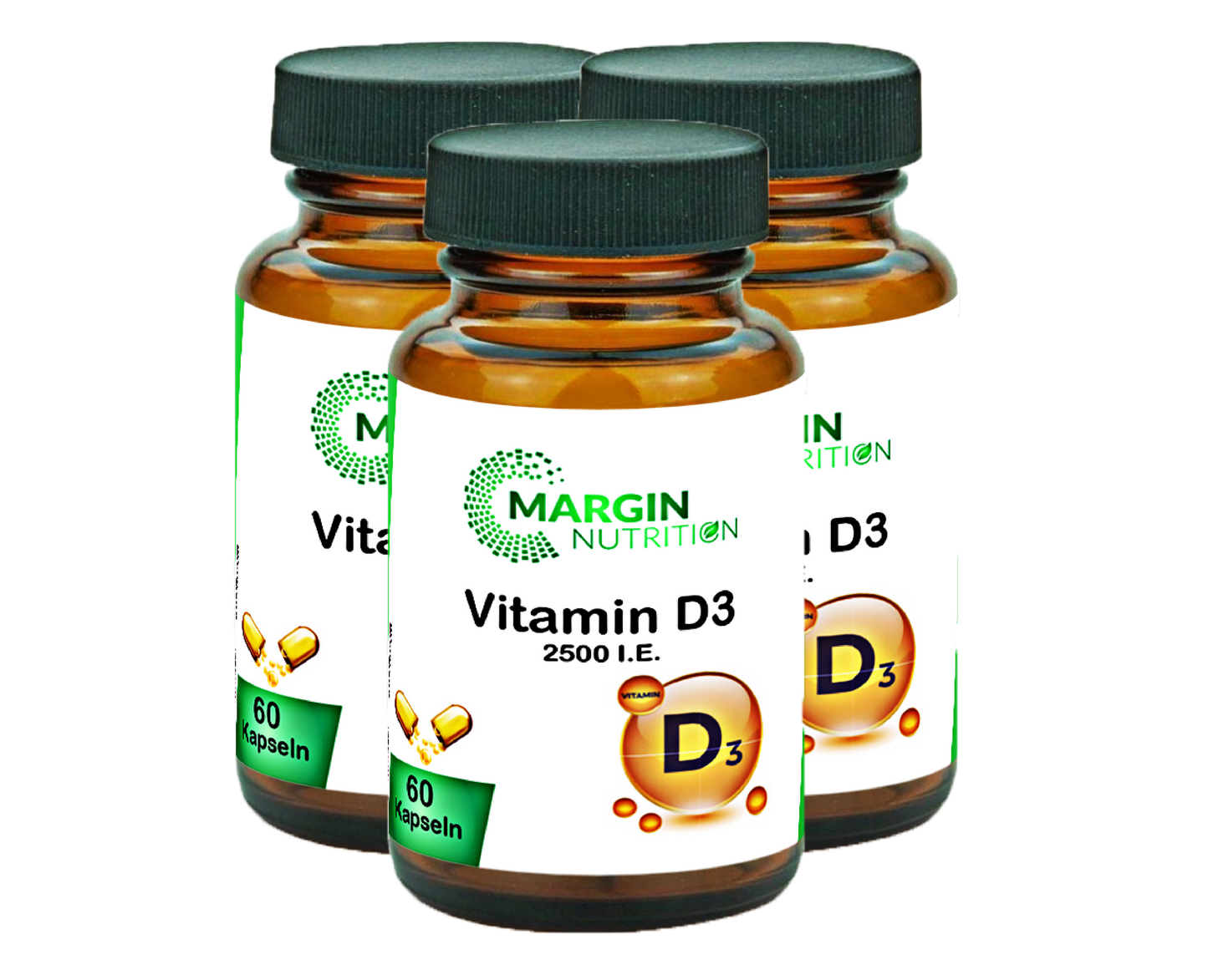 Vitamin D3 / 2.500 I.E. pro Tagesdosis (30, 60, 2x60, 3x60 Vegane Kapseln)