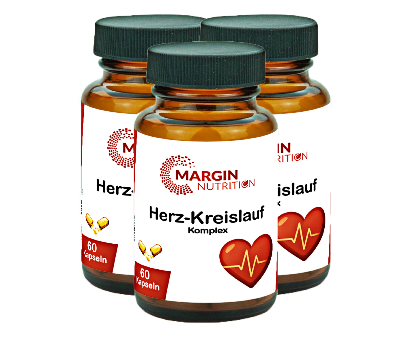 Herz-Kreislauf Komplex – Mit Magnesium, Vitamin D3, Vitamin K2 und Coenzym Q10 | 30, 60, 2×60, 3×60 vegane Kapseln