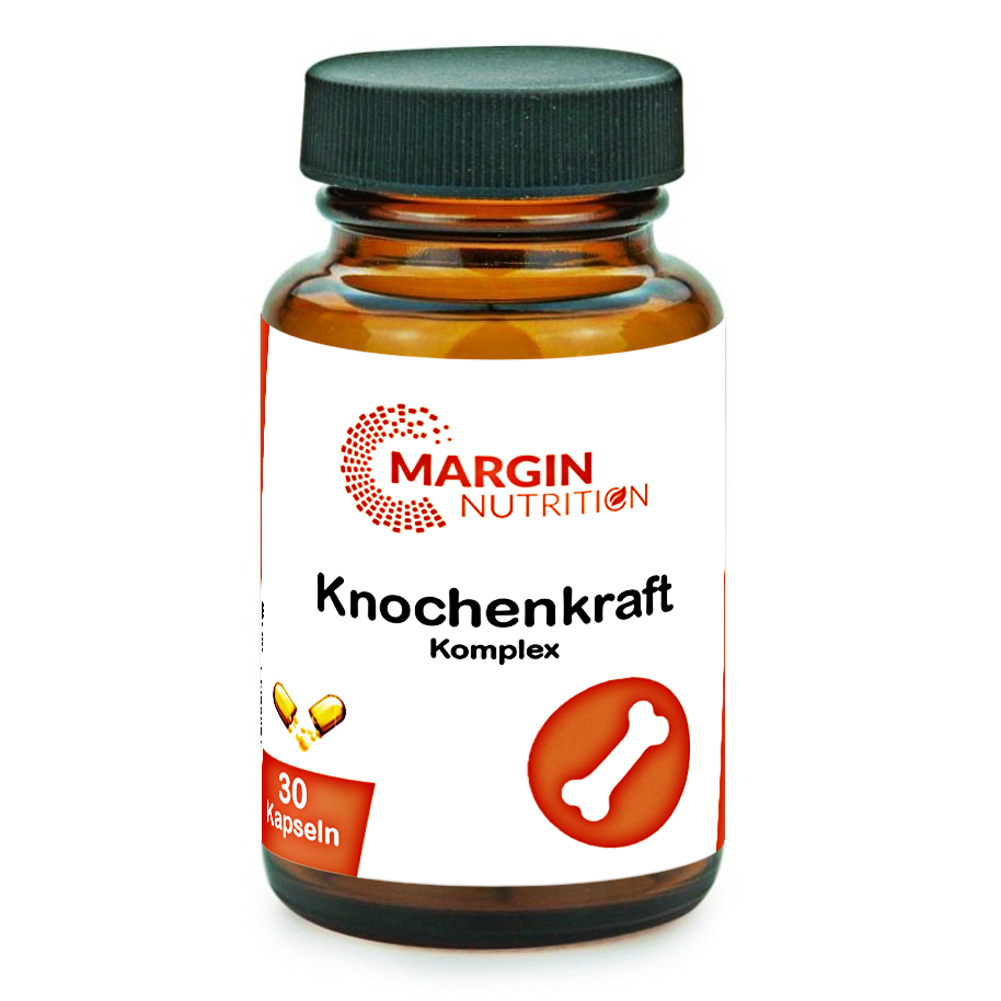 Knochenkraft Komplex / Mit Vitamin D3, Vitamin K2, Magnesium, Zink und Mangan (30, 60, 2x60, 3x60 Vegane Kapseln)
