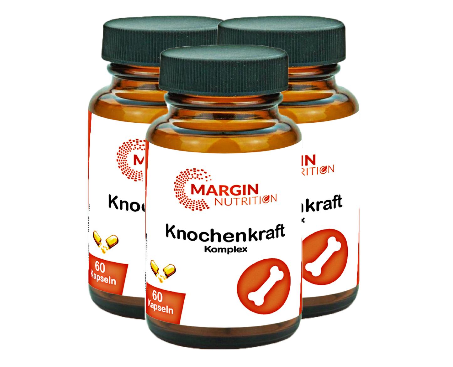 Knochenkraft Komplex / Mit Vitamin D3, Vitamin K2, Magnesium, Zink und Mangan (30, 60, 2x60, 3x60 Vegane Kapseln)