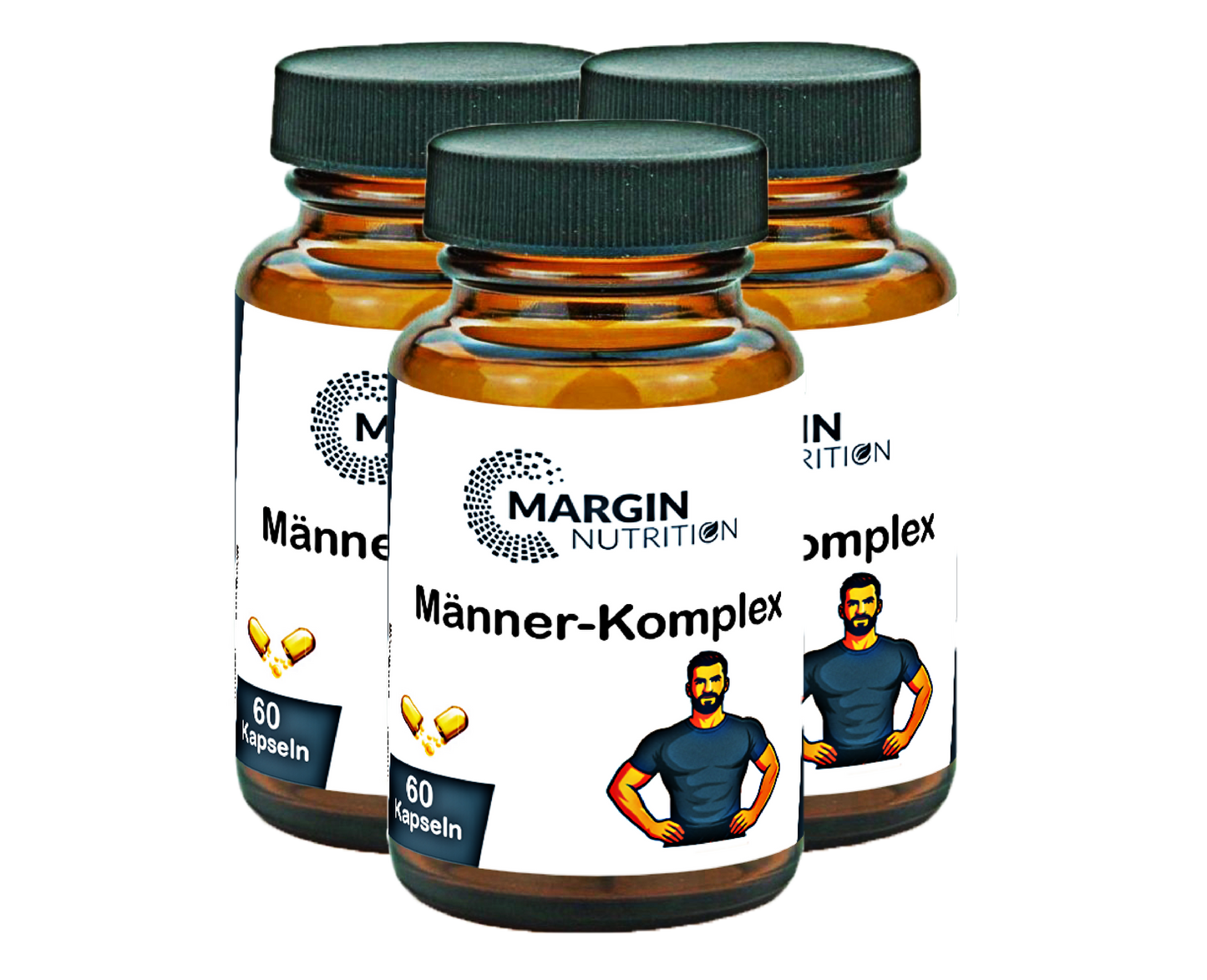 Männer-Komplex – Mit Zink, Selen, Vitamin D3, Vitamin B12 und Coenzym Q10 | 30, 60, 2×60, 3×60 vegane Kapseln