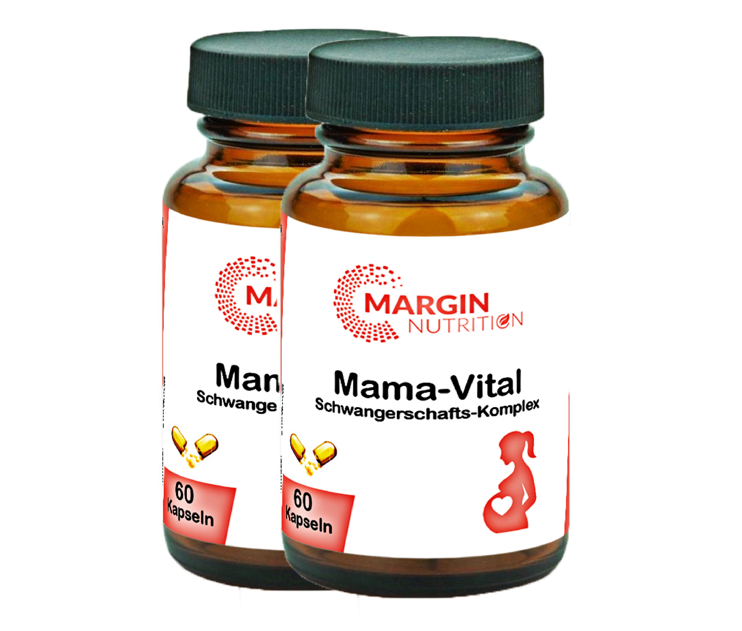 Mama-Vital Schwangerschafts-Komplex / Mit Folsäure, Eisen, Jod, Biotin, Vitamin B12 und Vitamin D3 (30, 60, 2x60, 3x60 Vegane Kapseln)