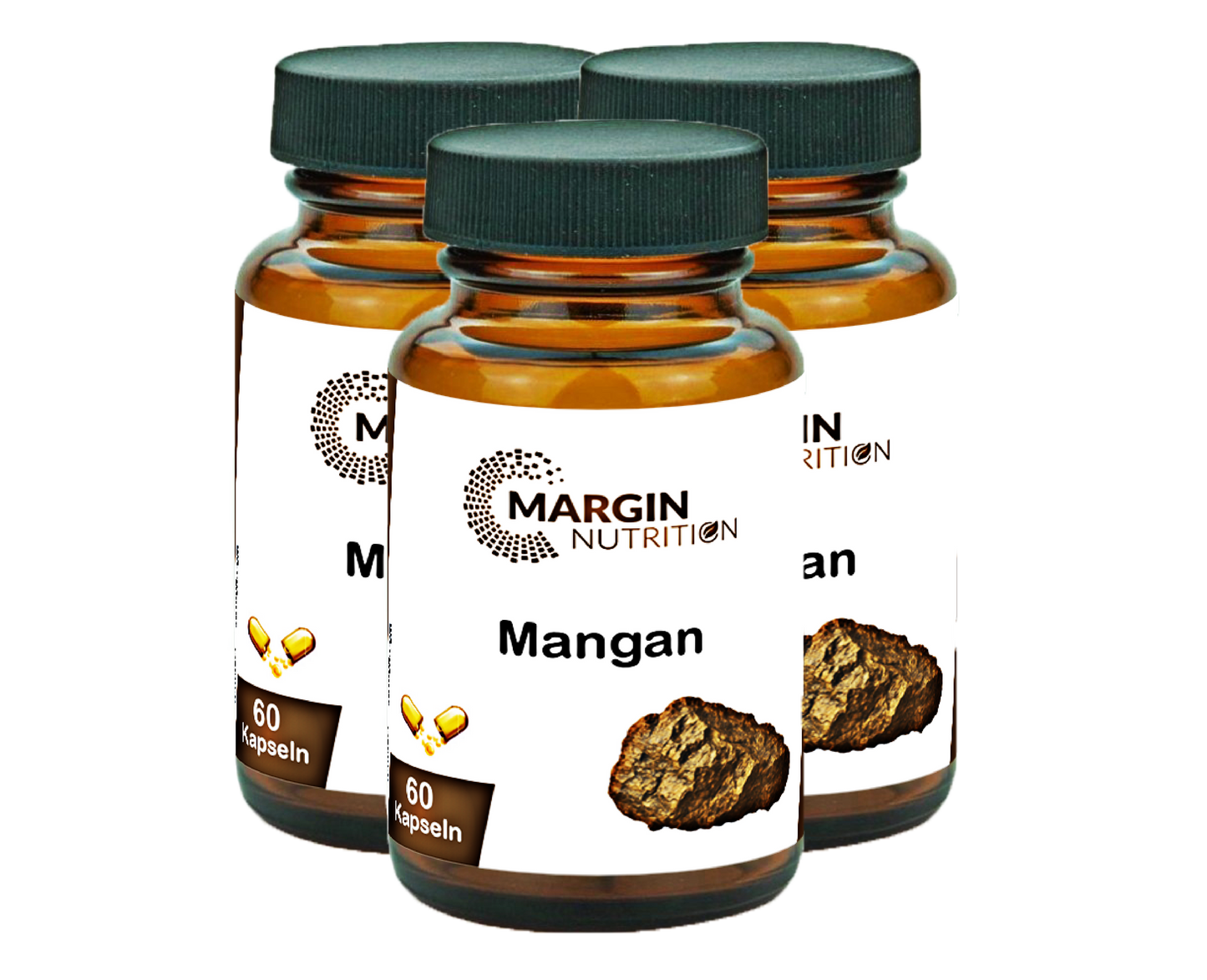 Mangan / Hochdosiert 3 mg pro Tagesdosis (30, 60, 2x60, 3x60 Vegane Kapseln)
