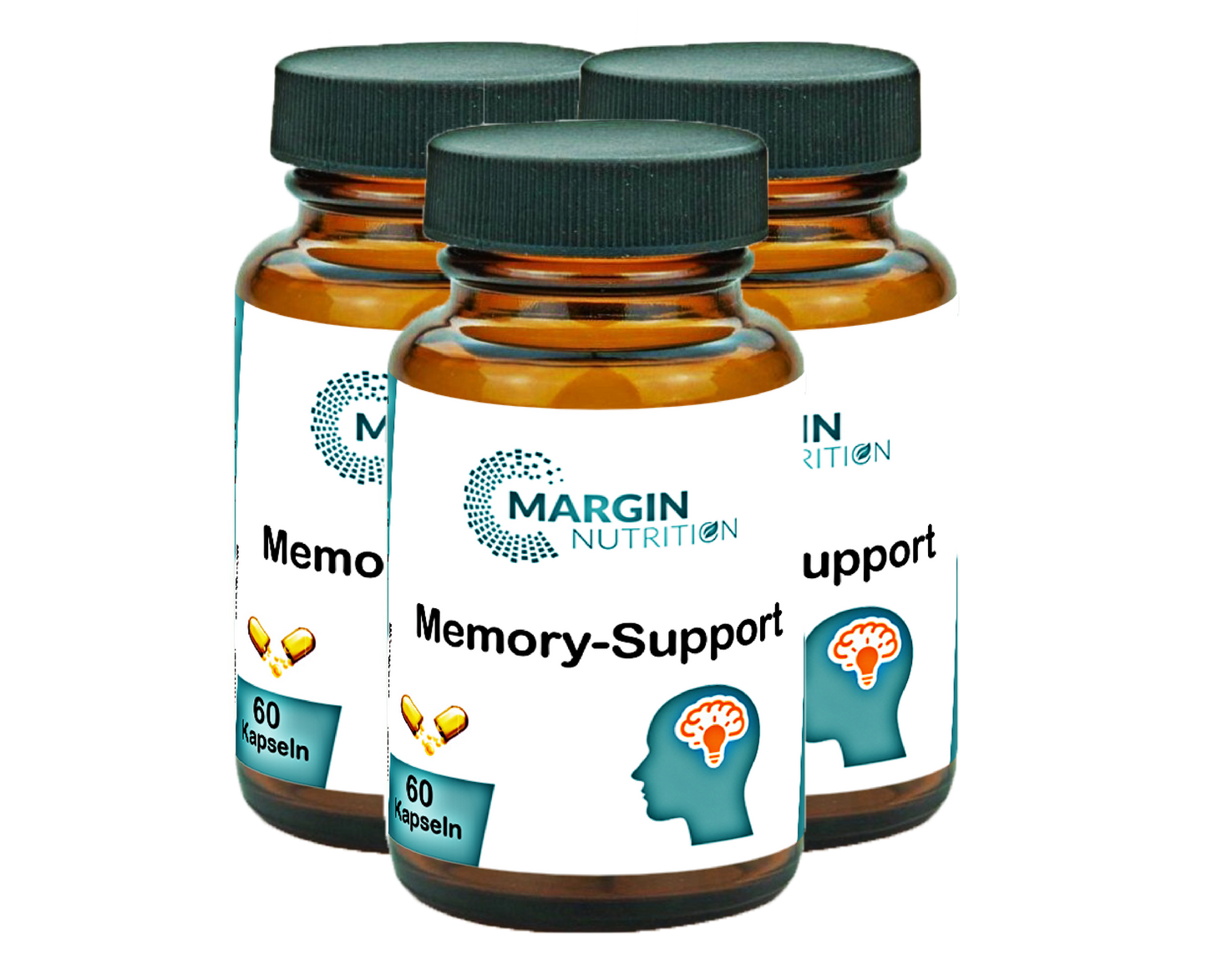 Memory-Support / Mit allen 8 B-Vitaminen, Vitamin E und Jod (30, 60, 2x60, 3x60 Vegane Kapseln)
