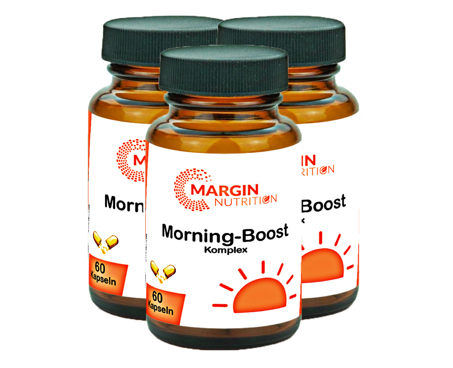 Morning-Boost Komplex – Mit Koffein, B-Vitaminen, Vitamin C und Zink | 30, 60, 2×60, 3×60 vegane Kapseln