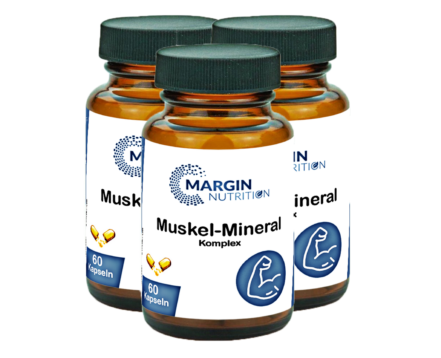 Muskel-Mineral Komplex / Mit Magnesium, Zink, Vitamin B12 und Vitamin D3 (30, 60, 2x60, 3x60 Vegane Kapseln)