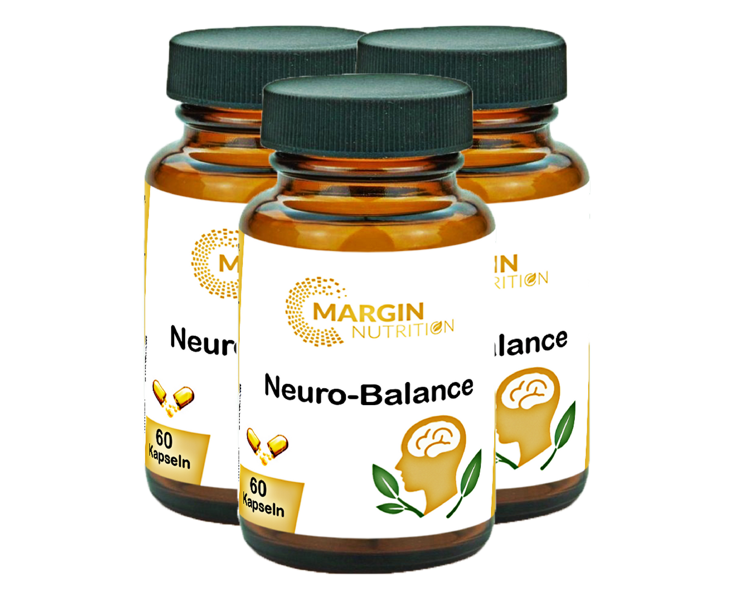 Neuro-Balance / Mit allen 8 B-Vitaminen, Ashwagandha, Magnesium und Vitamin C (30, 60, 2x60, 3x60 Vegane Kapseln)