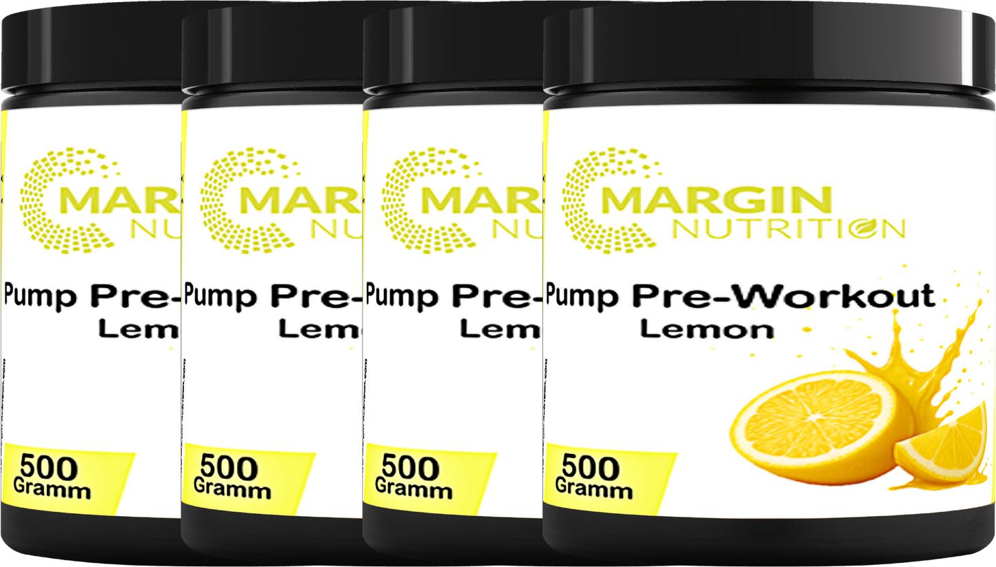Pump Pre-Workout Lemon – Pump-Booster für intensives Training | 250 g, 500 g, 2×500 g, 4×500 g