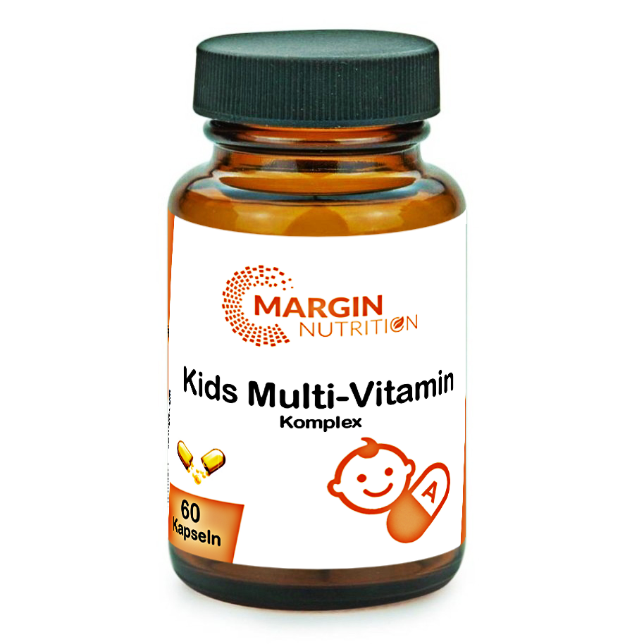 Kids Multivitamin Komplex / Mit Vitamin A, Vitamin D3, Vitamin E, Vitamin C und B-Vitaminen (30, 60, 2x60, 3x60 Vegane Kapseln)