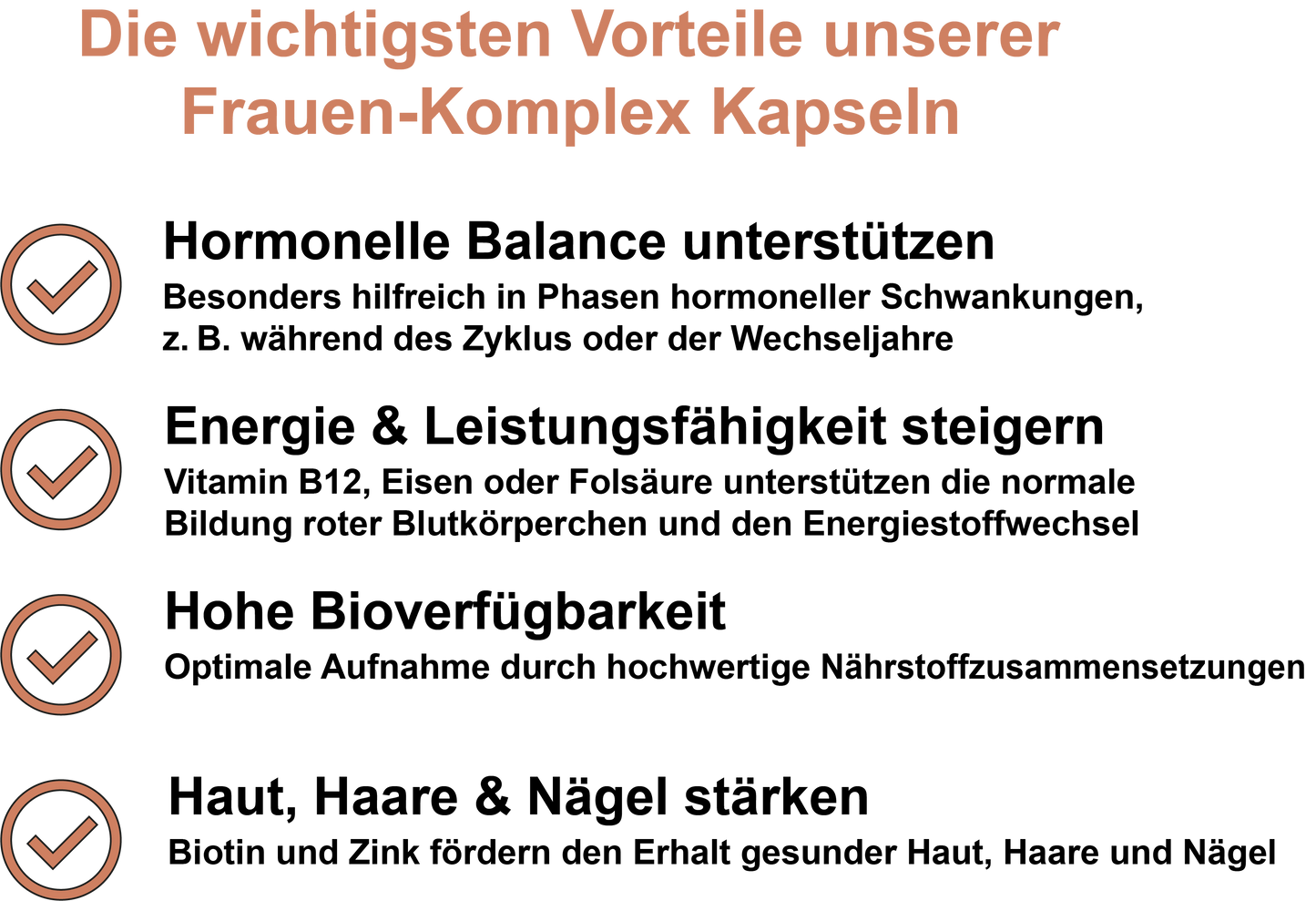Frauen-Komplex / Mit allen 8 B-Vitaminen, Eisen und Zink (30, 60, 2x60, 3x60 Vegane Kapseln)