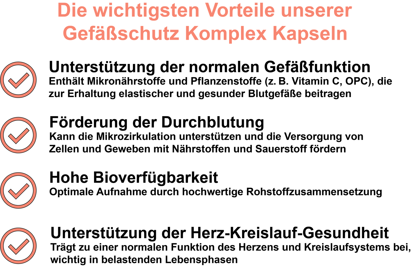 Gefäßschutz Komplex / Mit Vitamin C, Selen, Vitamin E, Vitamin D3 und Oligomere Proanthocyanidine (30, 60, 2x60, 3x60 Vegane Kapseln)