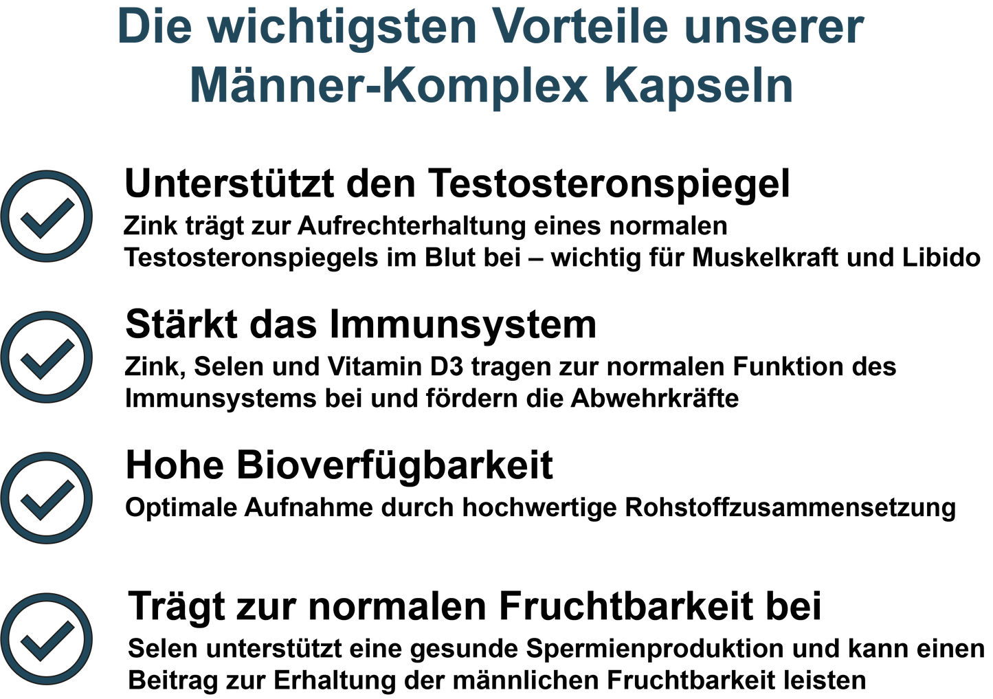 Männer-Komplex / Mit Zink, Selen, Vitamin D3, Vitamin B12 und Coenzym Q10 (30, 60, 2x60, 3x60 Vegane Kapseln)