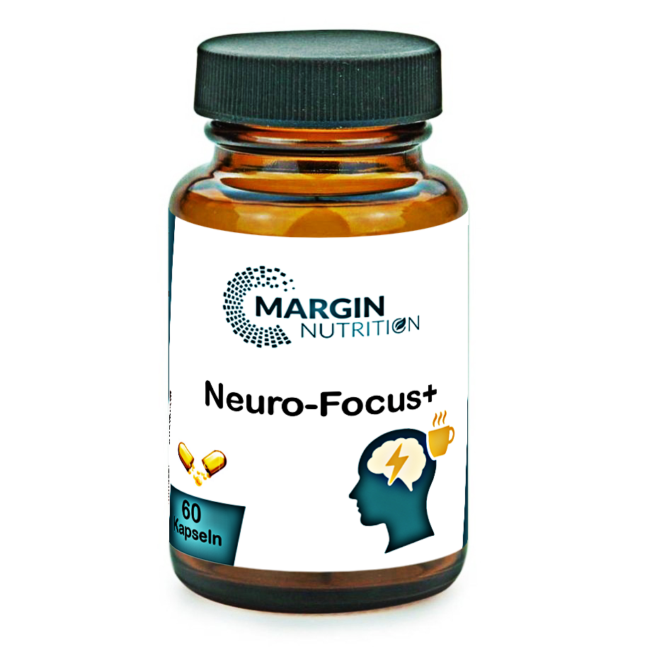 Neuro-Focus+ / Mit Koffein, Vitamin B12, Coenzym Q10 und Zink (30, 60, 2x60, 3x60 Vegane Kapseln)