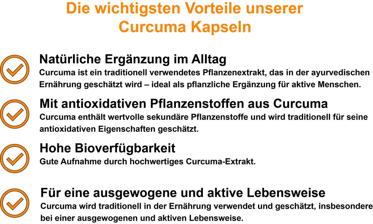 Curcuma / Hochdosiert 300 mg pro Tagesdosis (30, 60, 2x60, 3x60 Vegane Kapseln)