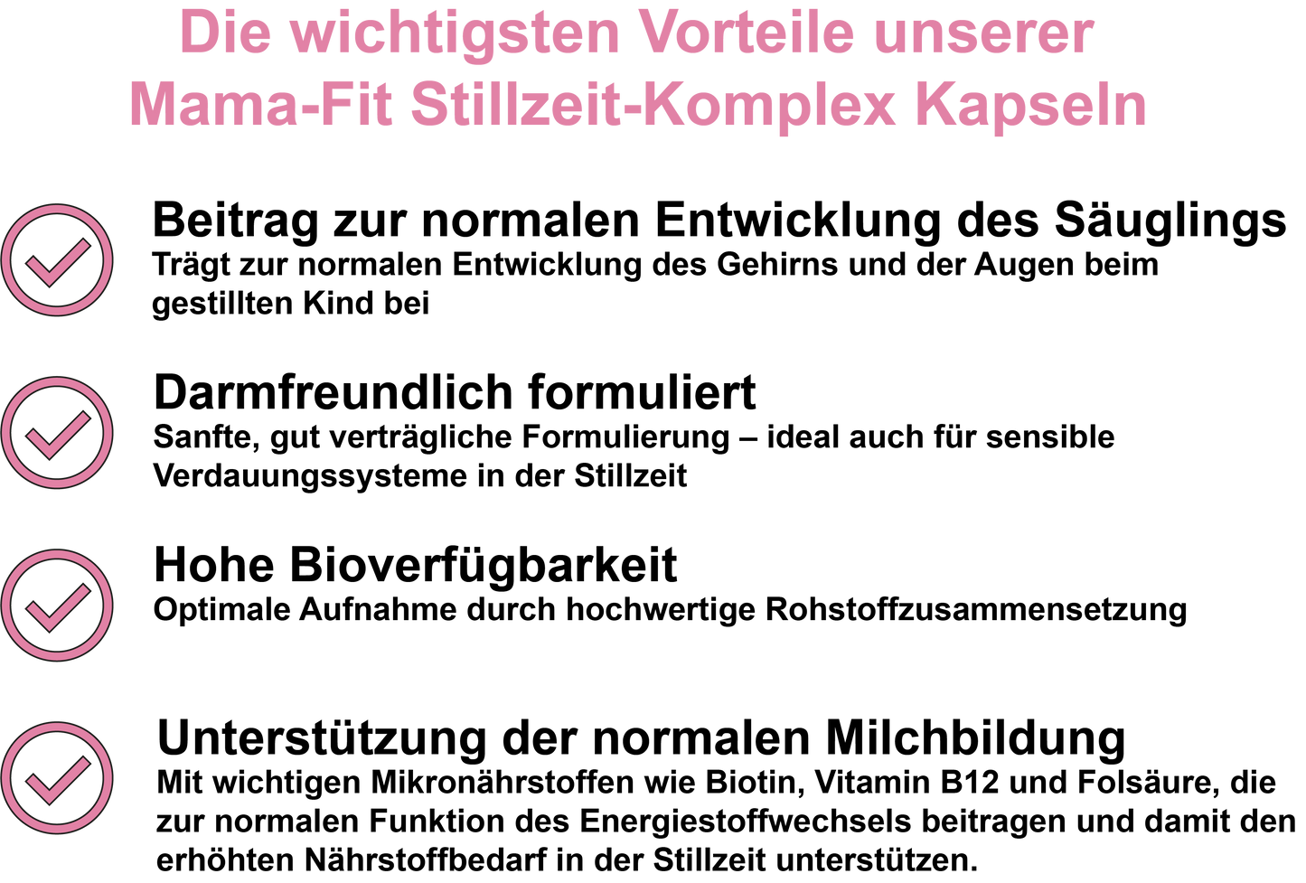 Mama-Fit Stillzeit-Komplex / Mit allen 8 B-Vitaminen, Vitamin C, Vitamin D3 und Coenzym Q10 (30, 60, 2x60, 3x60 Vegane Kapseln)