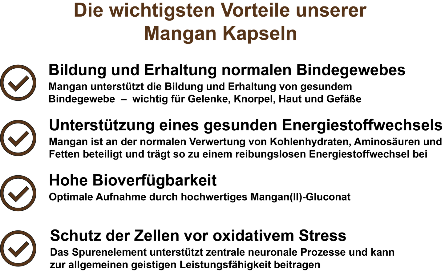 Mangan / Hochdosiert 3 mg pro Tagesdosis (30, 60, 2x60, 3x60 Vegane Kapseln)