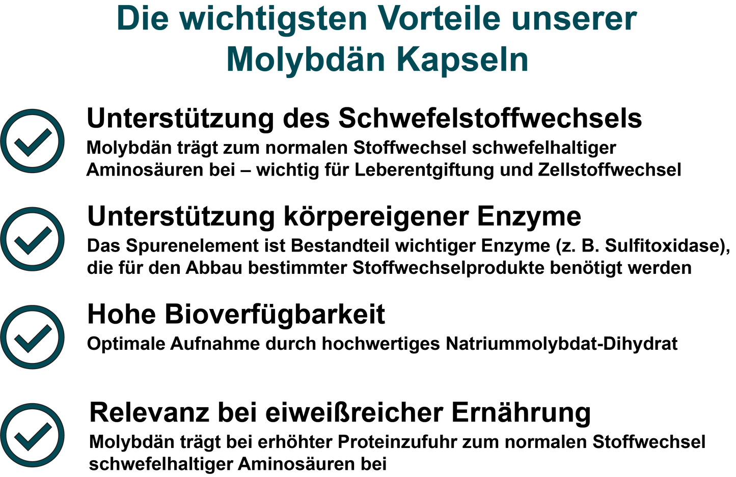 Molybdän / Hochdosiert 250 µg pro Tagesdosis (30, 60, 2x60, 3x60 Vegane Kapseln)