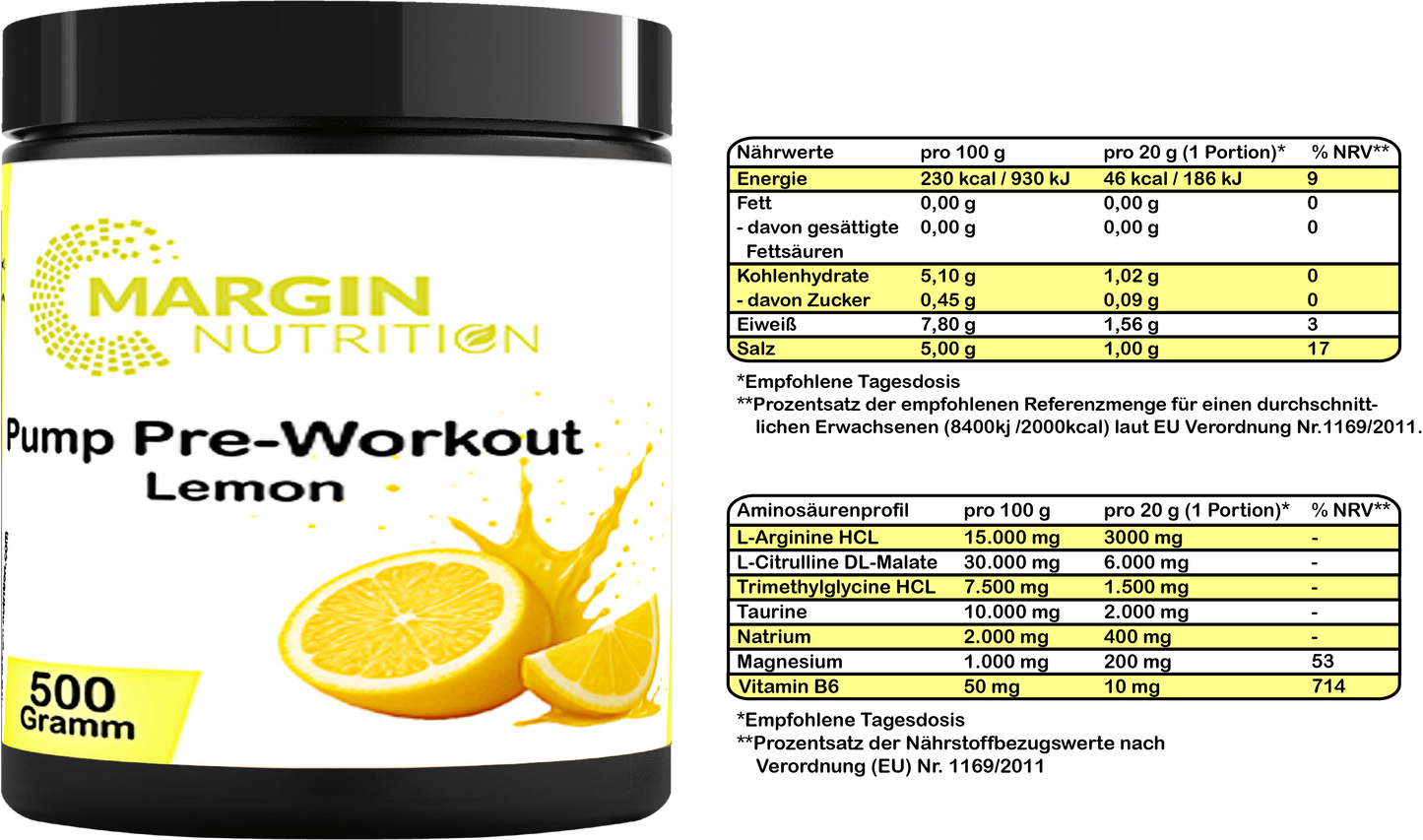 Pump Pre-Workout Lemon