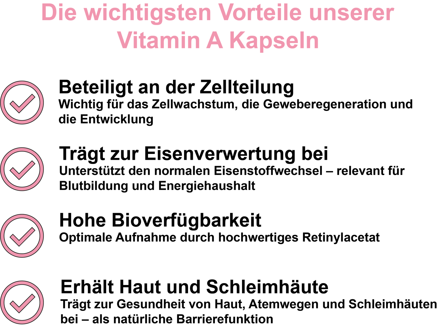 Vitamin A / Hochdosiert 800 µg RE pro Tagesdosis (30, 60, 2x60, 3x60 Vegane Kapseln)