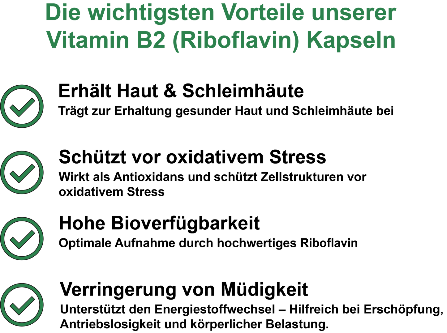 Vitamin B2 (Riboflavin) / Hochdosiert 100 mg pro Tagesdosis (30, 60, 2x60, 3x60 Vegane Kapseln)