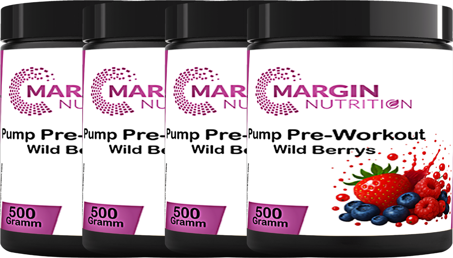 Pump Pre-Workout Wild Berrys – Pump-Booster für intensives Training | 250 g, 500 g, 2×500 g, 4×500 g