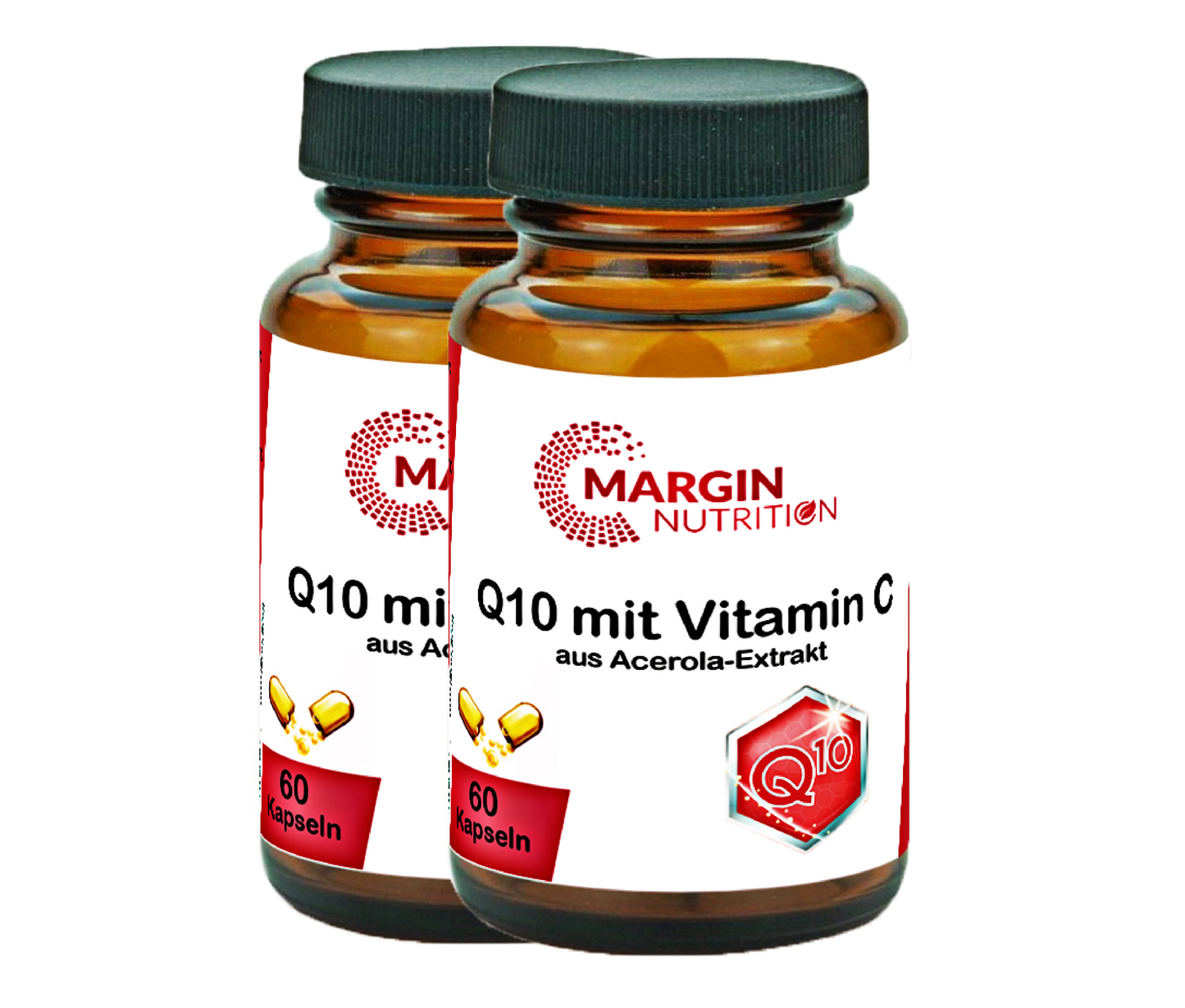 Coenzym Q10 mit Vitamin C aus Acerola-Extrakt / Hochdosiert 100 mg Coenzym Q10 und 115 mg Vitamin C pro Tagesdosis (30, 60, 2x60, 3x60 Vegane Kapseln)