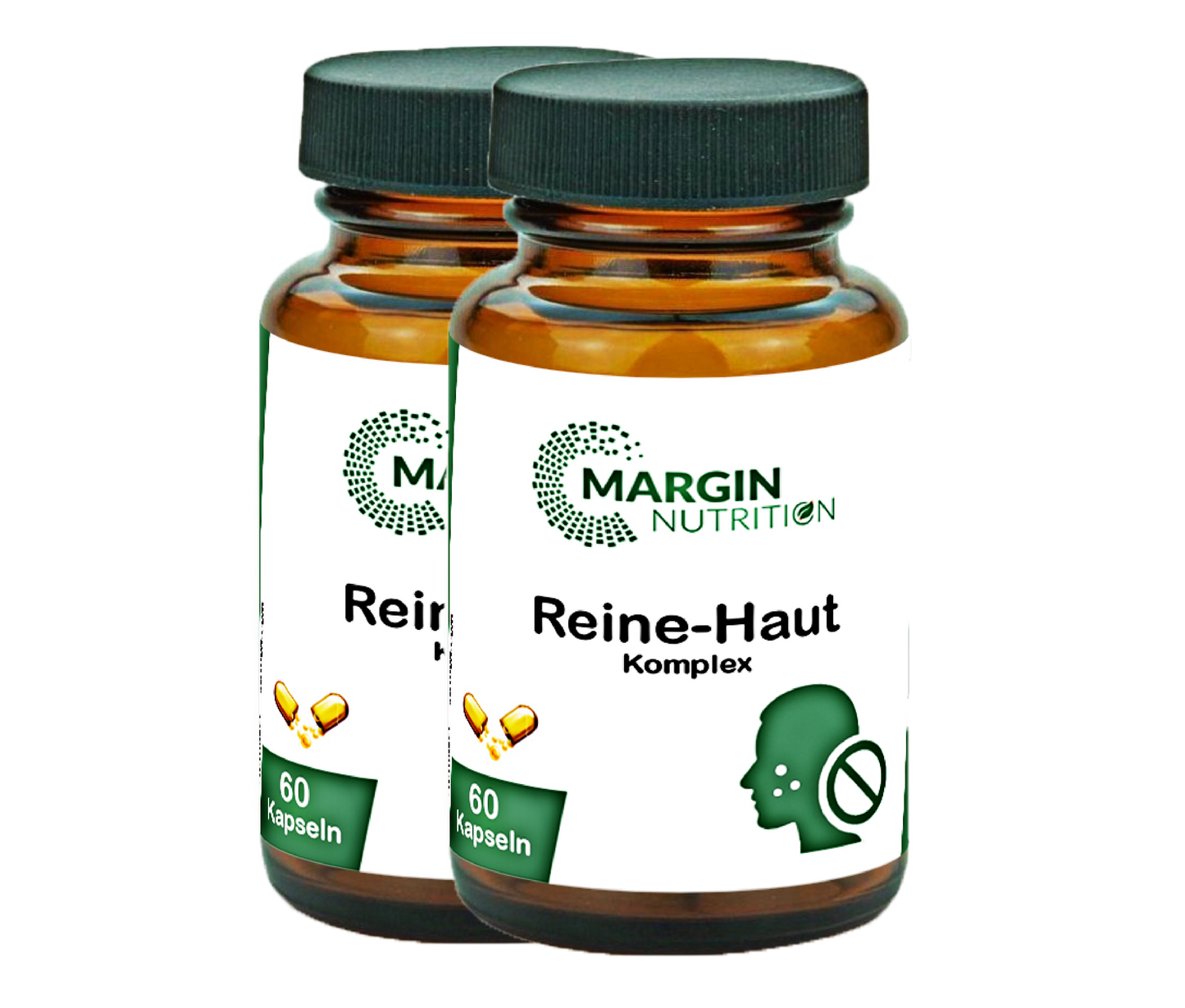 Reine-Haut Komplex / Mit Vitamin A, Vitamin B2 (Riboflavin), Vitamin B6, Zink und Selen (30, 60, 2x60, 3x60 Vegane Kapseln)