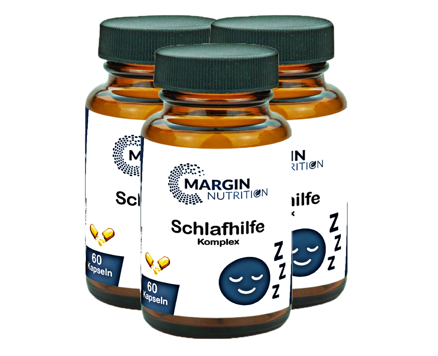 Schlafhilfe Komplex – Mit Melatonin, Magnesium, Ashwagandha und Vitamin B6 | 30, 60, 2×60, 3×60 vegane Kapseln