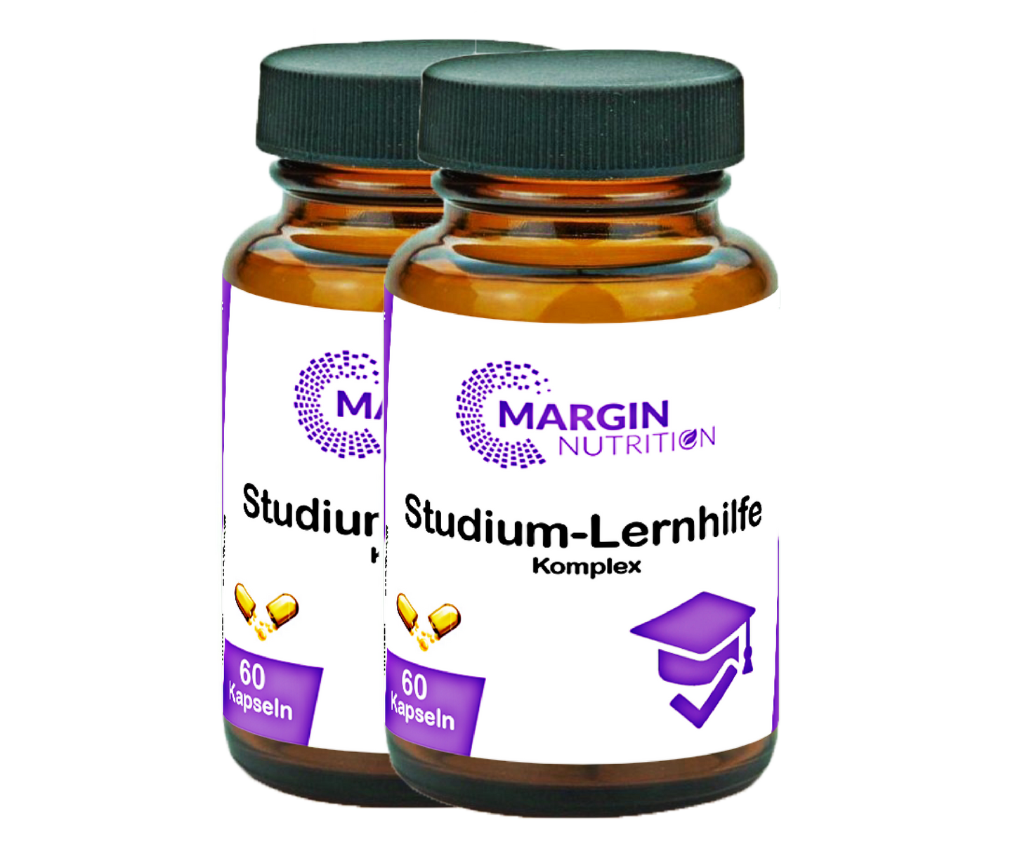 Studium-Lernhilfe Komplex / Mit allen 8 B-Vitaminen, Vitamin C, Jod und Coenzym Q10 (30, 60, 2x60, 3x60 Vegane Kapseln)