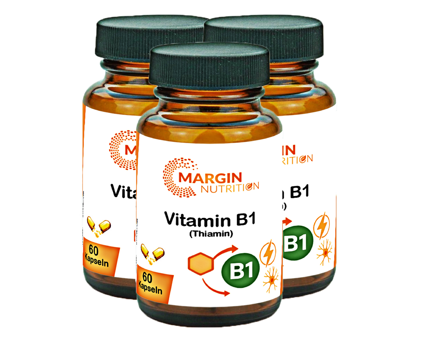 Vitamin B1 (Thiamin) – Hochdosiert 250 mg pro Tagesdosis | 30, 60, 2×60, 3×60 vegane Kapseln