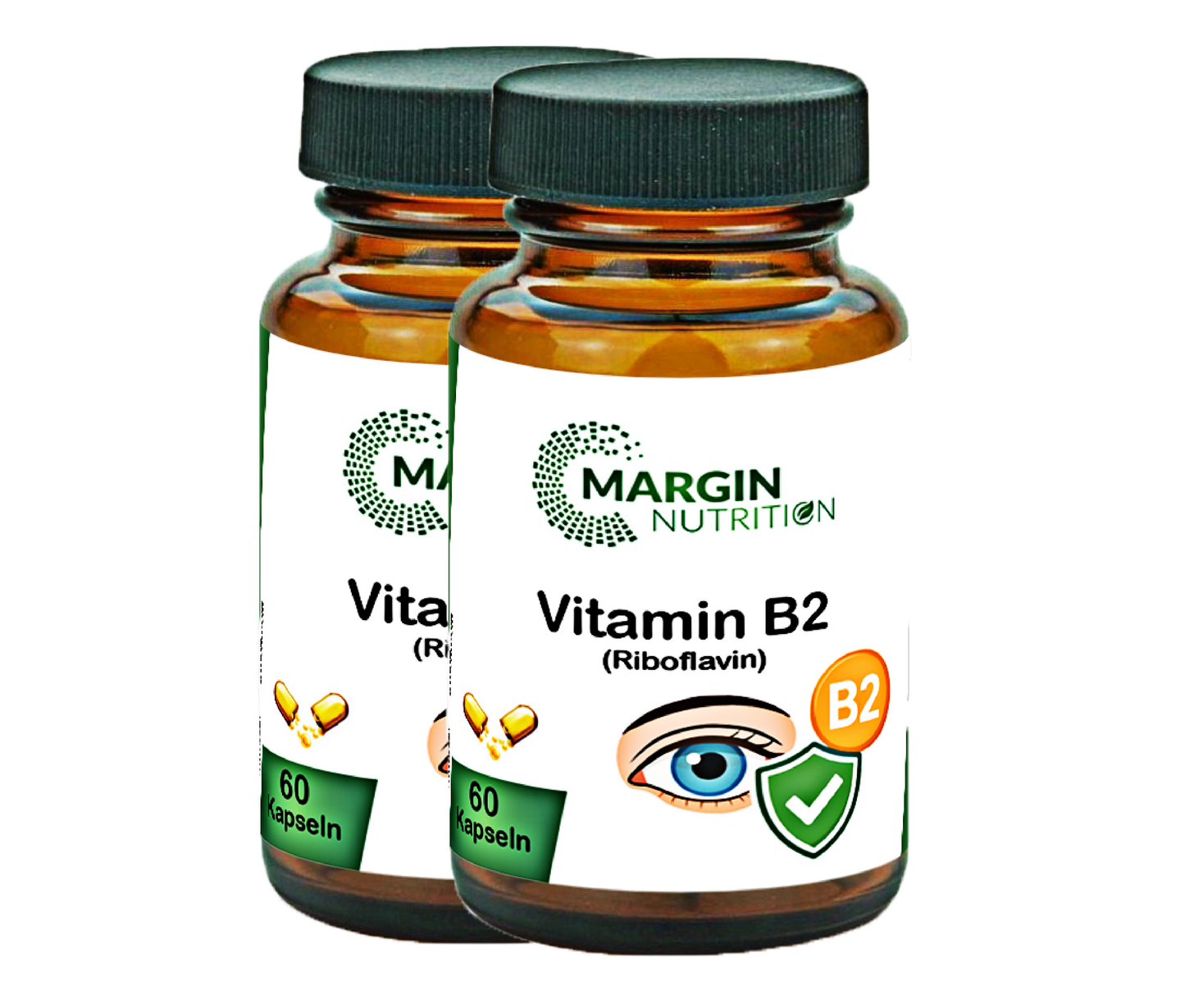 Vitamin B2 (Riboflavin) / Hochdosiert 100 mg pro Tagesdosis (30, 60, 2x60, 3x60 Vegane Kapseln)