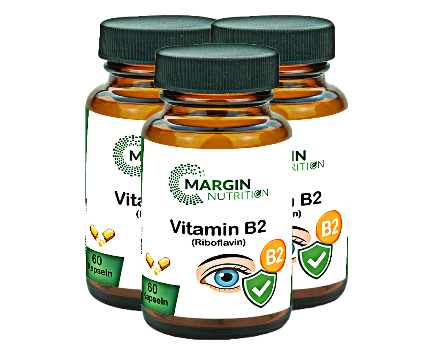Vitamin B2 (Riboflavin) – Hochdosiert 100 mg pro Tagesdosis | 30, 60, 2×60, 3×60 vegane Kapseln