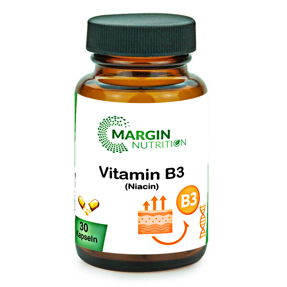 Vitamin B3 (Niacin) / Hochdosiert 500 mg NE pro Tagesdosis (30, 60, 2x60, 3x60 Vegane Kapseln)