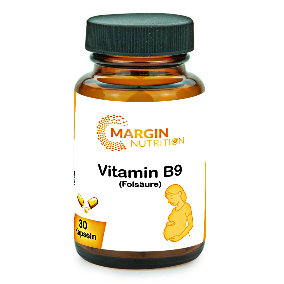 Vitamin B9 (Folsäure) / Hochdosiert 600 µg pro Tagesdosis (30, 60, 2x60, 3x60 Vegane Kapseln)