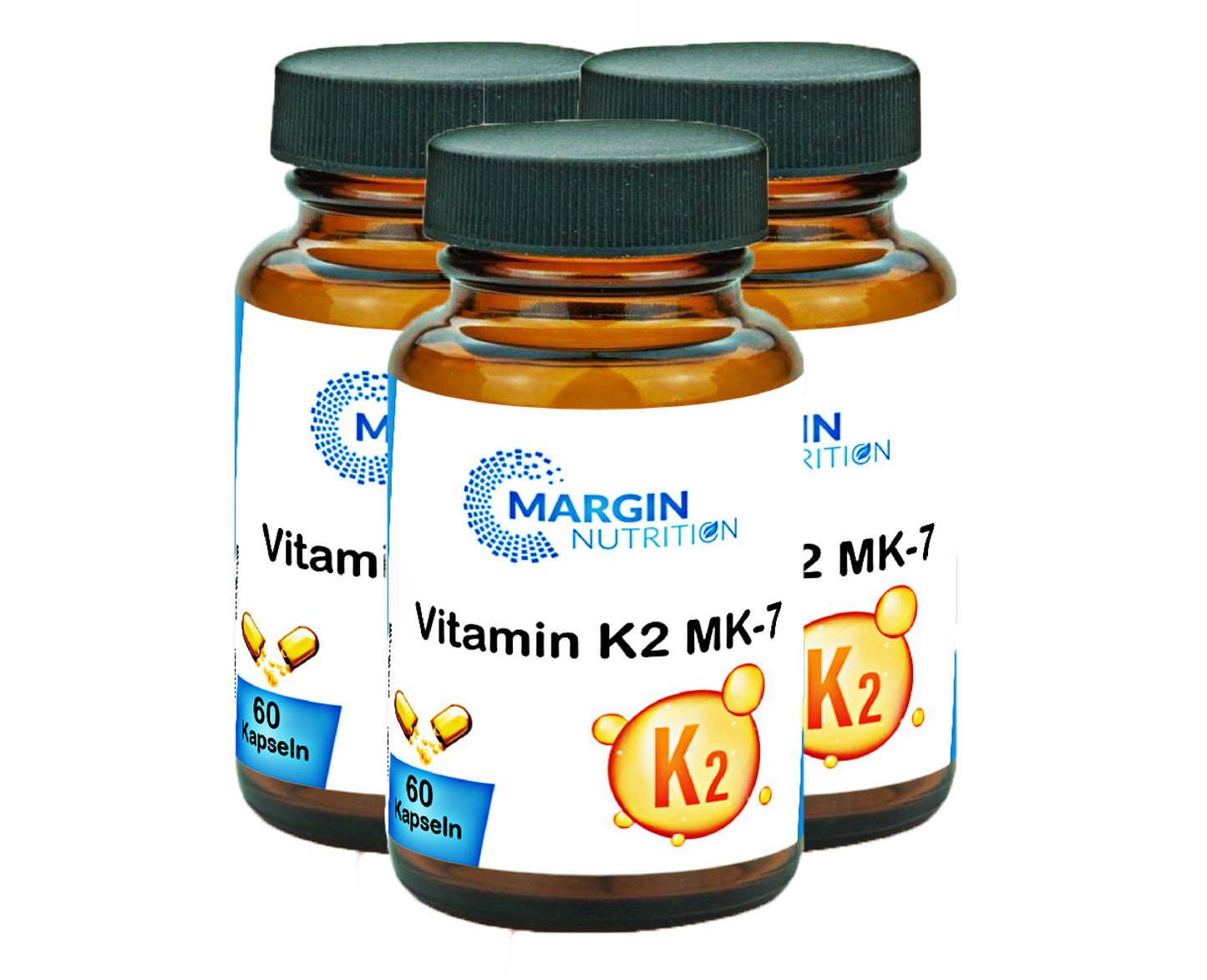 Vitamin K2 MK-7 / Hochdosiert 200 µg pro Tagesdosis (30, 60, 2x60, 3x60 Vegane Kapseln)