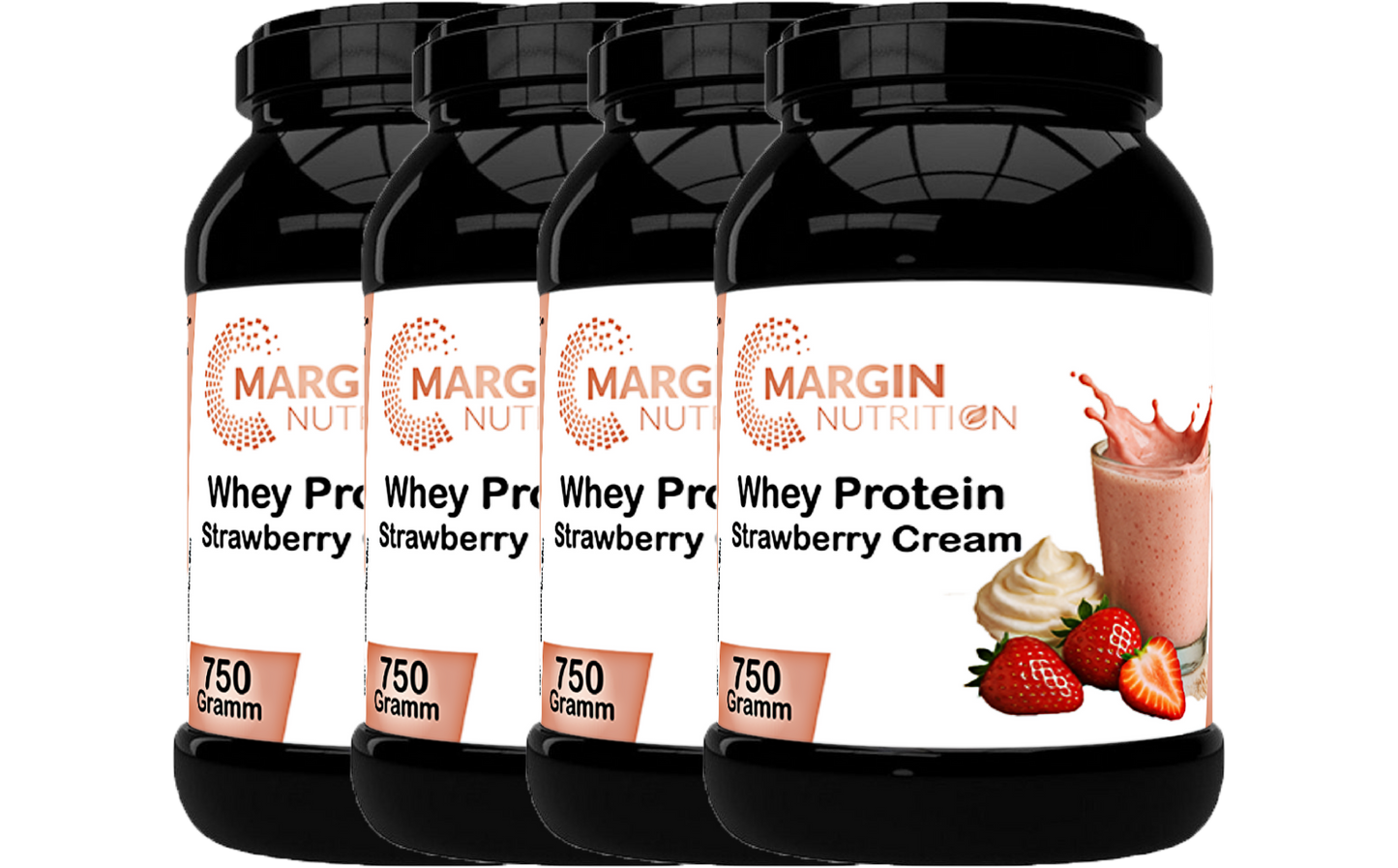 Whey Protein Strawberry Cream – Hochwertiges Molkenprotein | 400 g, 750 g, 2×750 g, 4×750 g
