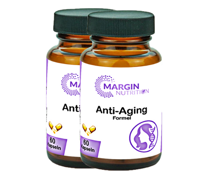 Anti-Aging Formel / Mit Coenzym Q10, Vitamin A, Vitamin E, Vitamin C, Vitamin B7 (Biotin) und Traubenkernextrakt (OPC) (30, 60, 2x60, 3x60 Vegane Kapseln)
