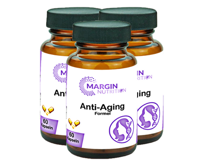 Anti-Aging Formel / Mit Coenzym Q10, Vitamin A, Vitamin E, Vitamin C, Vitamin B7 (Biotin) und Traubenkernextrakt (OPC) (30, 60, 2x60, 3x60 Vegane Kapseln)