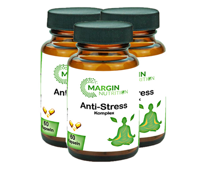 Anti-Stress Komplex / Mit Vitamin B12, Magnesium, Ashwagandha und Vitamin B6 (30, 60, 2x60, 3x60 Vegane Kapseln)