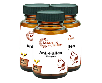Anti-Falten Komplex / Mit Vitamin C, Vitamin E, Zink, Vitamin B7 (Biotin) und Oligomere Proanthocyanidine (OPC) (30, 60, 2x60, 3x60 Vegane Kapseln)