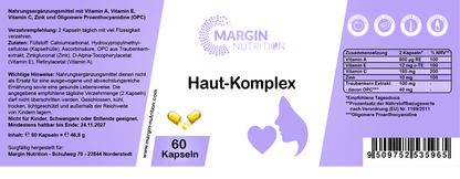 Haut-Komplex / Mit Vitamin A, Vitamin E, Vitamin C, Zink und Oligomere Proanthocyanidine (OPC) (30, 60, 2x60, 3x60 Vegane Kapseln)
