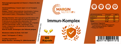 Immun-Komplex / Mit Vitamin C, Vitamin D3, Zink und Selen (30, 60, 2x60, 3x60 Vegane Kapseln)